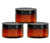 4 oz Amber PET Heavy Wall Jar w/ Smooth Black PS22 Lined Cap - Set of 12 Active