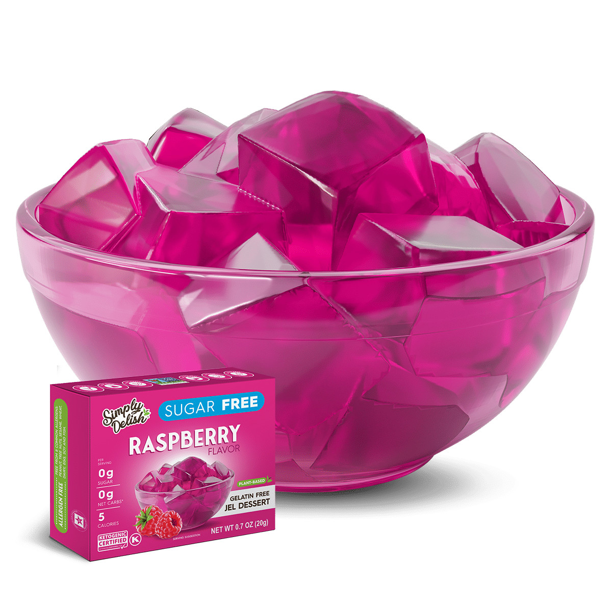 Simply Delish Gel Dessert - Raspberry - No Nuts About Us