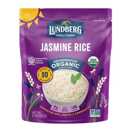 Lundberg Ready to Heat Regenerative Organic White Jasmine Rice - FINAL SALE BB DEC 14/25