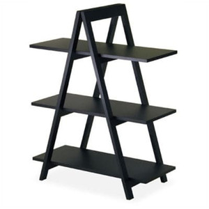 Modern 3-Tier A-Frame Display Shelf Bookcase in Black Q280-WI20130