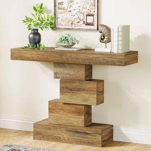 Modern Farmhouse 42-inch Entryway Accent Sofa Table in Light Brown Wood Finish Q280-LBFTWSGBA8957124