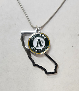Oakland Athletics Necklace Chain with State Shape Charm CO Z157-5460367609
