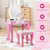 Kids Wooden Makeup Dressing Table and Chair Set with Mirror and Drawer-Pink - Color: Pink D681-HW66654PI