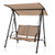 2-Seat Outdoor Canopy Swing with Comfortable Fabric Seat and Heavy-duty Metal Frame-Beige - Color:  D681-NP10403BE