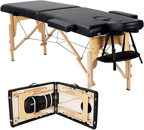 Black Adjustable Portable Massage Folding Table Q280-ACMO1280