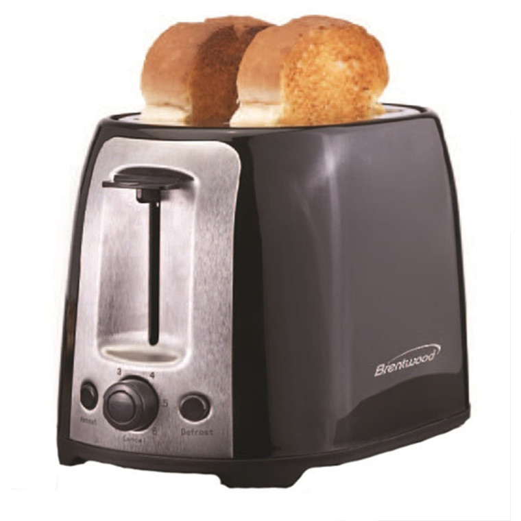Brentwood  2 Slice Cool Touch Toaster ; Black and Stainless Steel D970-TS-292B