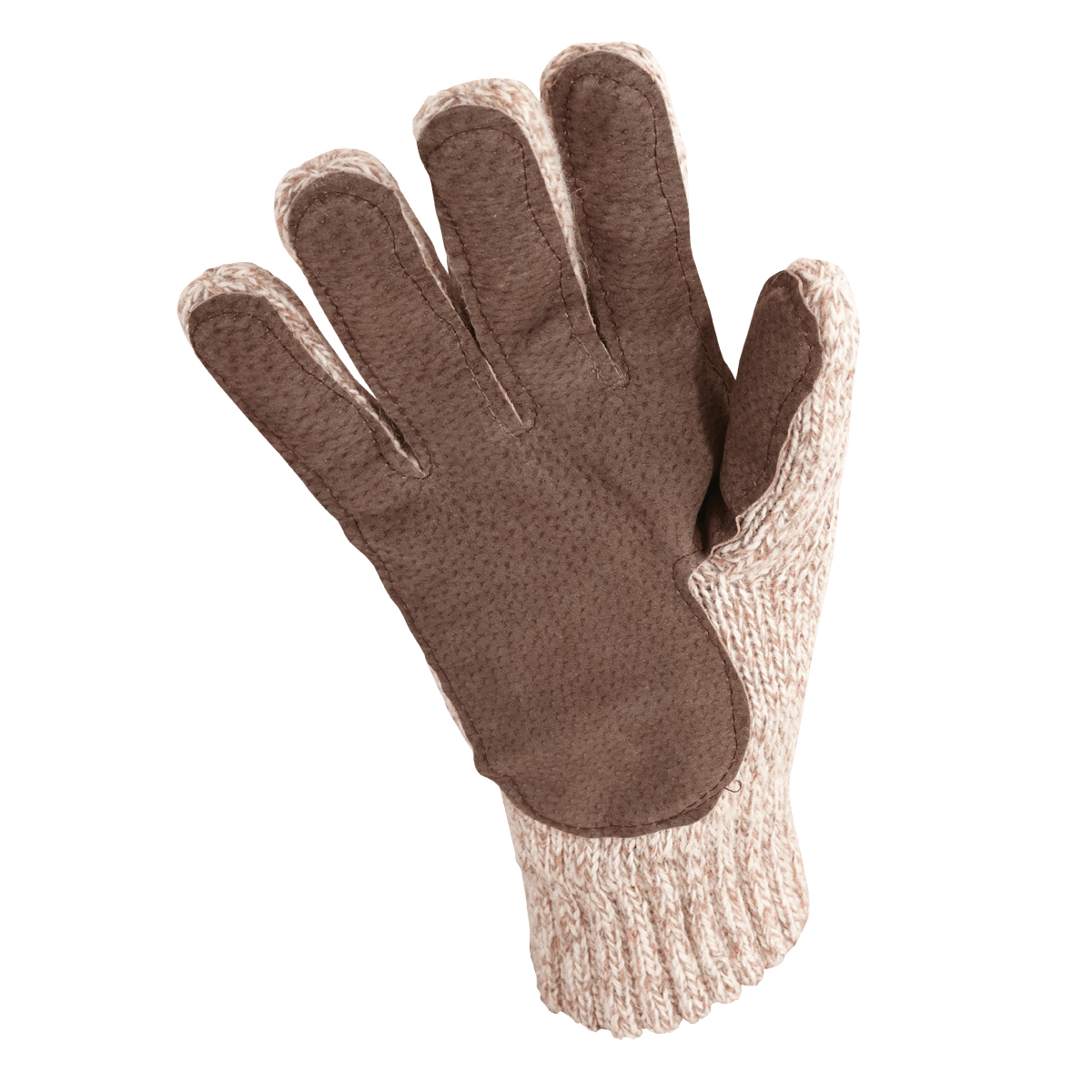 ragg wool and leather gloves