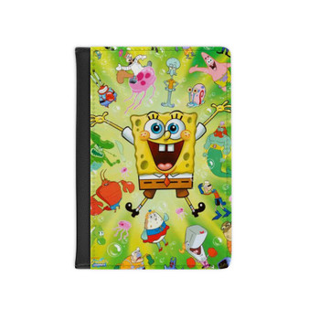 Spongebob Squarepants New PU Faux Leather Passport Cover Wallet Black Holders Luggage Travel