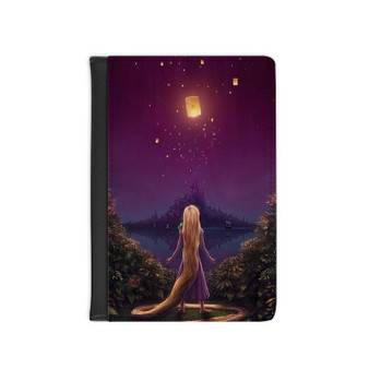 Tangled Rapunzel Light on Night Disney PU Faux Leather Passport Cover Wallet Black Holders Luggage Travel