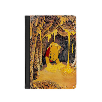 Winnie The Pooh Life is Sweet PU Faux Leather Passport Cover Wallet Black Holders Luggage Travel
