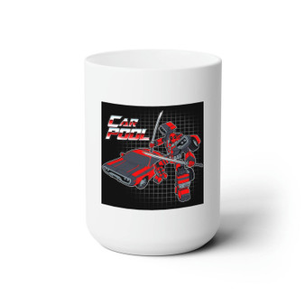 Car Pool Deadpool White Ceramic Mug 15oz Sublimation BPA Free