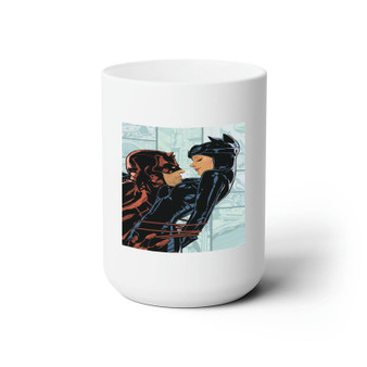 Daredevil and Catwoman White Ceramic Mug 15oz Sublimation BPA Free