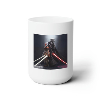 Darth Vader and Ahsoka Tano White Ceramic Mug 15oz Sublimation BPA Free