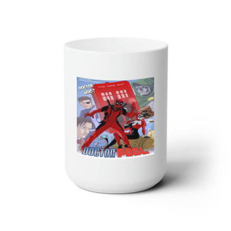 Doctor Who Deadpool White Ceramic Mug 15oz Sublimation BPA Free