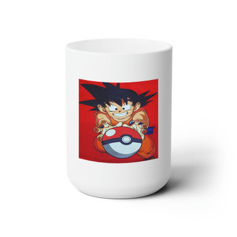 Goku Take Pokeball DBZ White Ceramic Mug 15oz Sublimation BPA Free