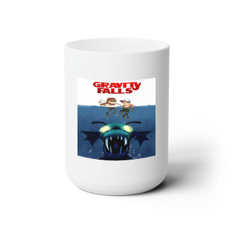 Gravity Falls as Jaws White Ceramic Mug 15oz Sublimation BPA Free