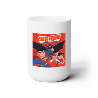 Justice League Action White Ceramic Mug 15oz Sublimation BPA Free