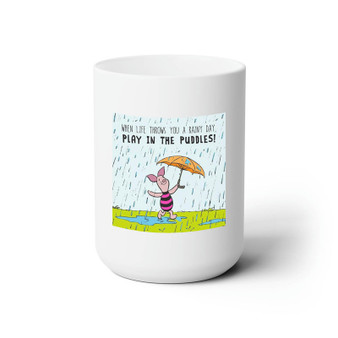 Piglet Winnie The Pooh White Ceramic Mug 15oz Sublimation BPA Free