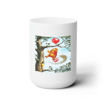 Pooh and Piglet White Ceramic Mug 15oz Sublimation BPA Free