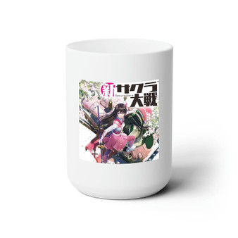 Sakura Wars White Ceramic Mug 15oz Sublimation BPA Free