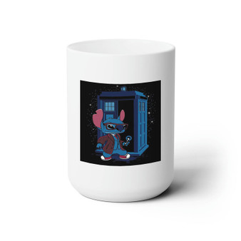 Stitch Doctor Who White Ceramic Mug 15oz Sublimation BPA Free