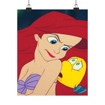 Ariel and Flounder Disney Silky Poster Satin Art Print Wall Home Decor