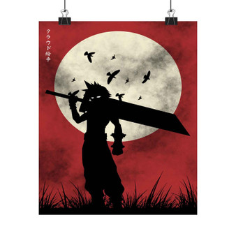 Cloud Strife Final Fantasy Art Satin Silky Poster for Home Decor