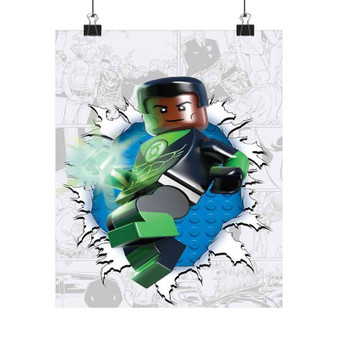 Green Lantern Lego Silky Poster Satin Art Print Wall Home Decor