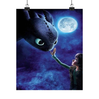 Hiccup and Toothless Silky Poster Satin Art Print Wall Home Decor