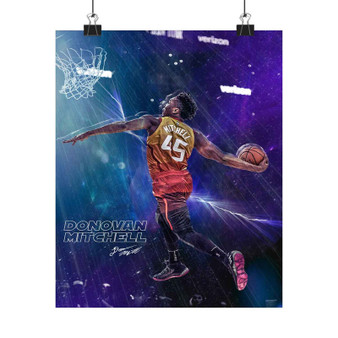 Donovan Mitchell Cleveland Cavaliers Art Satin Silky Poster for Home Decor