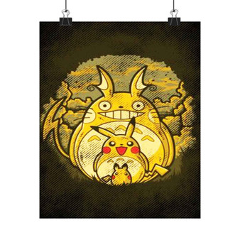 Pikachu Transform Totoro Silky Poster Satin Art Print Wall Home Decor