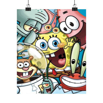 Spongebob and Friends Silky Poster Satin Art Print Wall Home Decor