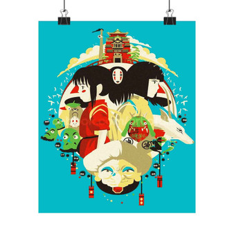 Studio Ghibli Characters Silky Poster Satin Art Print Wall Home Decor