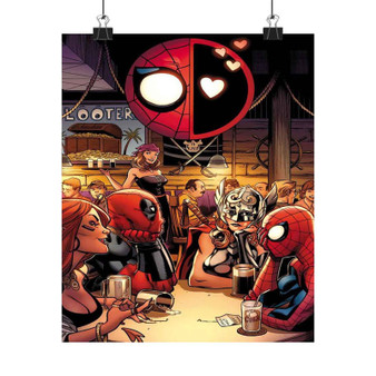 Superhero Drunk Spiderman Deadpool Silky Poster Satin Art Print Wall Home Decor