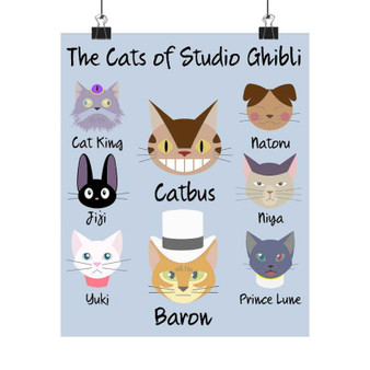 The Cats of Studio Ghibli Silky Poster Satin Art Print Wall Home Decor