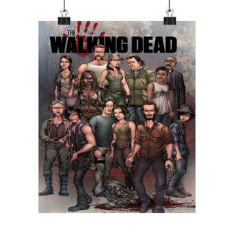 The Walking Dead All Characters With Zombie Silky Poster Satin Art Print Wall Home Decor