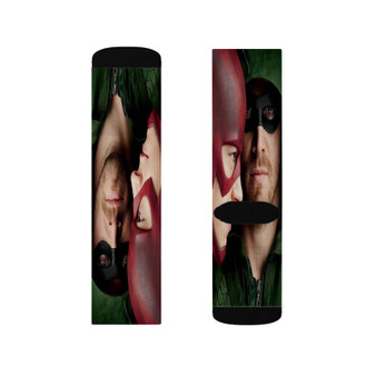 Arrow and The Flash Sublimation White Socks Polyester Unisex Regular Fit