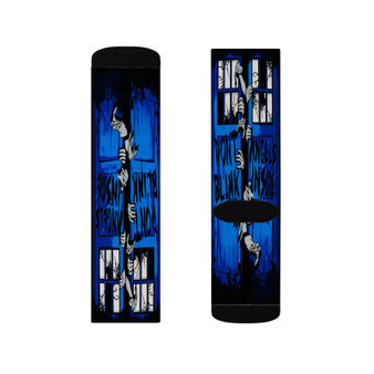 Doctor Who The Walking Dead Crossover Sublimation White Socks Polyester Unisex Regular Fit