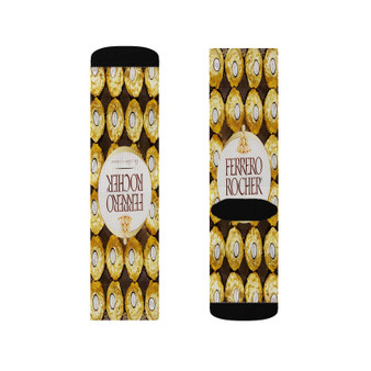 Ferrero Rocher Chocolate Sublimation White Socks Polyester Unisex Regular Fit