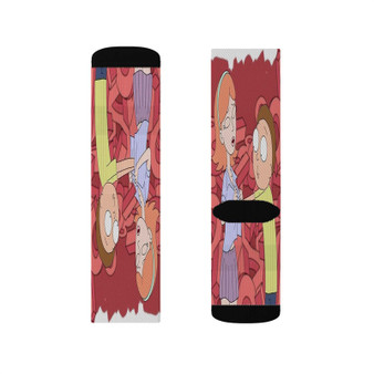 Rick and Morty Dream Sublimation White Socks Polyester Unisex Regular Fit