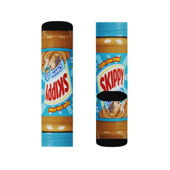 Skippy Creamy Peanut Butter Sublimation White Socks Polyester Unisex Regular Fit