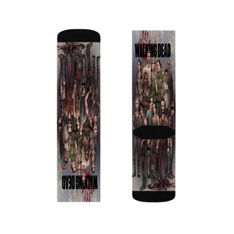 The Walking Dead All Characters With Zombie Sublimation White Socks Polyester Unisex Regular Fit