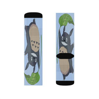 Totoro Art Sublimation White Socks Polyester Unisex Regular Fit