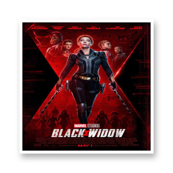 Black Widow Kiss-Cut Stickers White Transparent Vinyl Glossy