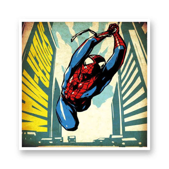 Comic Spiderman Kiss-Cut Stickers White Transparent Vinyl Glossy