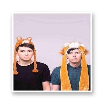 Dan And Phil Small Llama Kiss-Cut Stickers White Transparent Vinyl Glossy