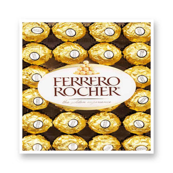 Ferrero Rocher Chocolate Kiss-Cut Stickers White Transparent Vinyl Glossy