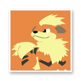 Growlithe Pokemon Kiss-Cut Stickers White Transparent Vinyl Glossy