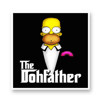 Homer Simpson Godfather Kiss-Cut Stickers White Transparent Vinyl Glossy