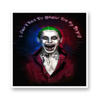 Jared Leto as Joker Suicide Squad Quotes Kiss-Cut Stickers White Transparent Vinyl Glossy